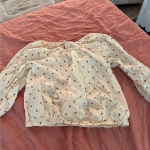 Madewell gathered puff-sleeve crop Top